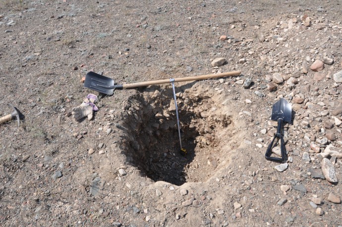 We dug about ten sampling pits like this.